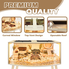 PROLEE hamster cage wood construction: waterproof coating for durable, long-lasting use