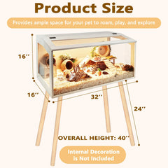 PROLEE hamster cage open-top highlights accessible roof for quick feeding
