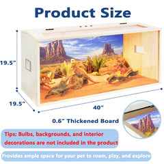 PROLEE Reptile Terrarium front view acrylic showcases unobstructed visibility for observing reptiles.