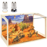 PROLEE Reptile Terrarium front view highlights spacious interior for roaming reptiles.