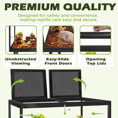 PROLEE wooden reptile tank construction highlights durable, waterproof-coated panels.