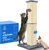 PROMISED FARM tall cat scratching post 32 inches side view shows sturdy sisal for durable scratching