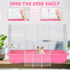 Pronetcus hamster cage secure-latches ensures pet safety during transport and play.