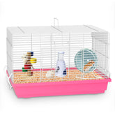 Pronetcus hamster cage space shows roomy interior for exercise and enrichment.
