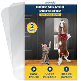 PROTECTO door protector 30x20 clear sheet safeguards doors from pet scratches.