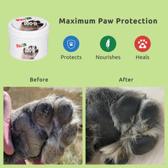 Protex PawZ MaxWax being applied to a dog's paw before a walk for protection