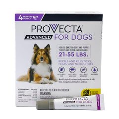 Provecta Advanced for Dogs mosquito-repellent visual emphasizes protection from bites.