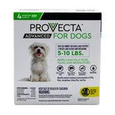 Provecta Advanced for Dogs bottle application shows monthly protection against fleas and ticks.