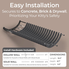 Pryde Pets installation hardware included for quick secure mounting on common wall types.