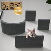 Pryde Pets wall-mounted shelves set of 4 arranged for versatile cat climbing and lounging.