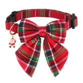 PTDECOR Christmas dog collar in red plaid for festive style