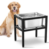 PTFFF elevated dog bowl stand side view shows sturdy design for large breeds