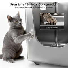 PTFFF open-top design improves monitoring while providing ventilated, cleaner litter space.