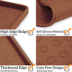 Ptlom Pet Placemat floor saver design reduces mess around feeding area.