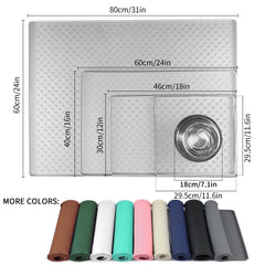 Ptlom waterproof pet mat keeps spills off floors while pets eat