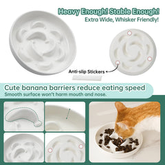 PTOBER ceramic cat bowls stacked with smooth glaze and dishwasher-safe label
