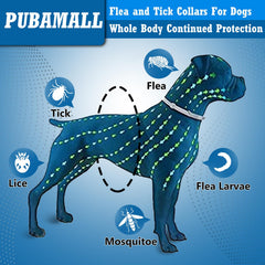 PUBAMALL flea-collar-dogs-waterproof: water-resistant design usable during baths and swimming.