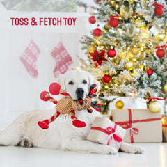 Pubialo double-stitched dog toy increases durability during tug-of-war and fetch.