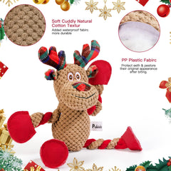 Pubialo Christmas soft plush dog toy offers cuddly comfort during indoor fetch sessions.