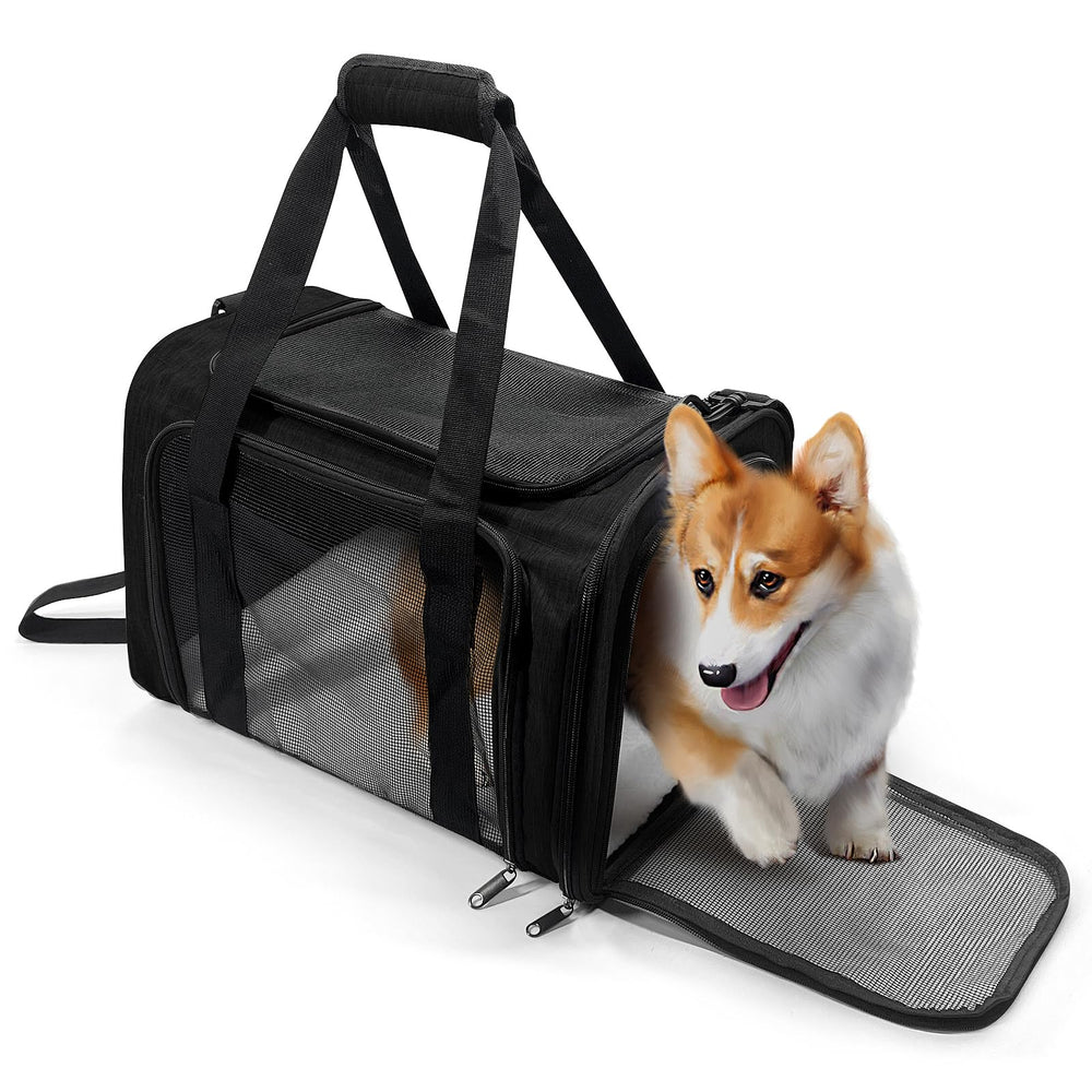 Pucewmy dog carrier top view shows compact travel-friendly design for on-the-go pets.