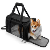 Pucewmy dog carrier top view shows compact travel-friendly design for on-the-go pets.