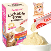 Puddonio High-Meat Lickable Treats packaging highlights convenient squeeze-tube design for on-the-go rewards.