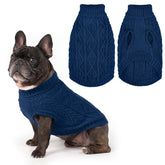 PUPTECK dog sweater with turtleneck warm knit for cold-weather outings.