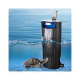 PUEUTU upgraded turtle tank filter front view showing clean water potential