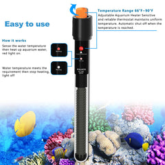 Pulaco 2mm quartz glass heater construction for safer tank heating
