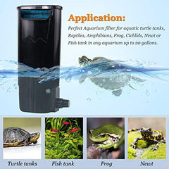 PULACO internal filter installed easily for turtle and fish habitats.