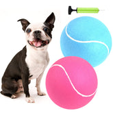 PULEEBO giant tennis ball pink for dogs, ideal outdoor fetch and training.