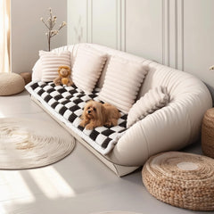 PulseFay dog couch cover with check pattern protects furniture while blending with modern decor.
