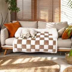 PulseFay dog couch cover non-slip dots show stable placement during active use.
