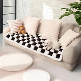 PulseFay dog couch cover on sofa with velvet feel and non-slip protection.
