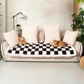 PulseFay fluffy dog couch cover in black highlights soft fabric and furniture protection.