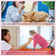 PUMYPOREITY cat hair sticky sweater side-view keeps shedding contained during play