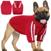 PUMYPOREITY sporty zip-up hoodie front view shows easy-on wear for big-headed dogs