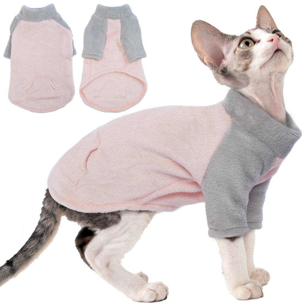 PUMYPOREITY cozy-cat-sweater-sleeves pink offers snug warmth for cold days.