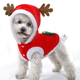 Puoyis disfraz navideño para perro con capucha suave, mantiene al animal abrigado