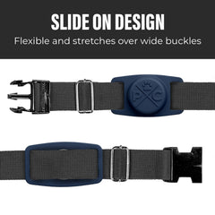 Pup Culture AirTag dog collar holder blue—durable tracking during splashes.