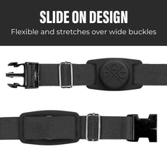Pup Culture AirTag Holder attached to dog collar for real-life wear