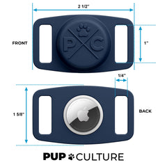 Pup Culture AirTag dog collar holder purple—AirTag protection during play.