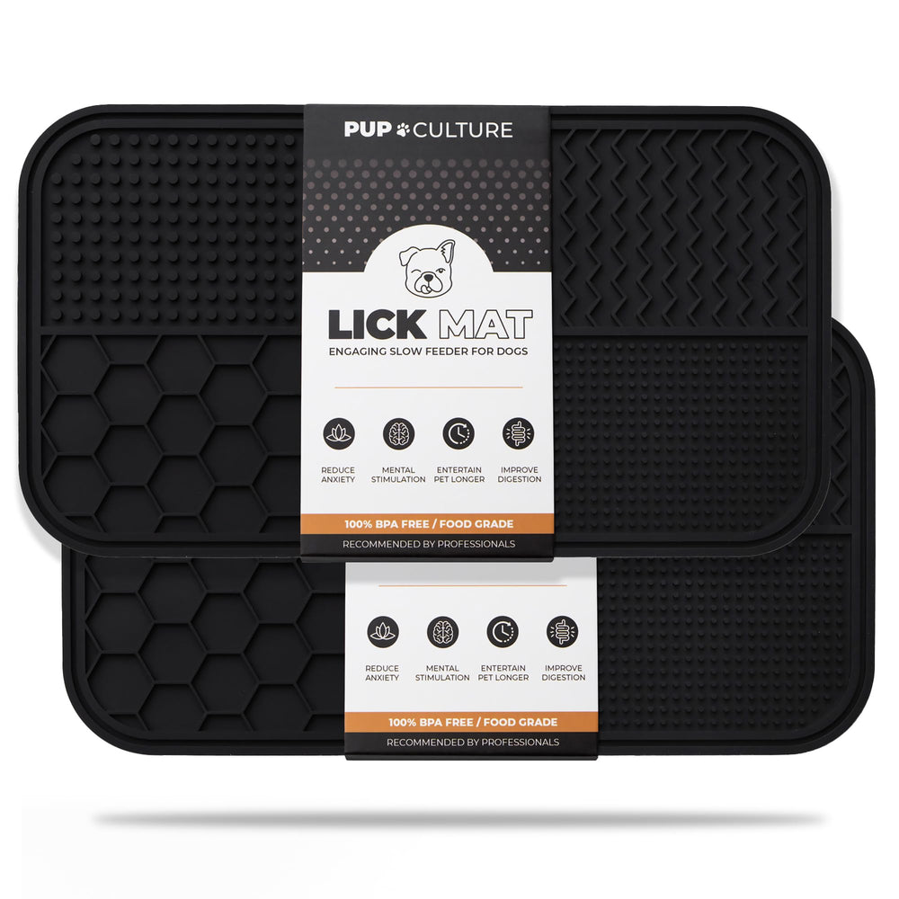 Pup Culture lick mat front view showing sturdy design for slow feeding