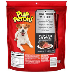 Pup-Peroni Prime Rib real-beef ingredient visual emphasizes protein-rich, filler-free ingredients