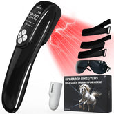 PUPCA cold laser therapy device front view for horses, portable treatment.