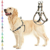 Pupteck no-pull harness front view offering gentle control for relaxed walks.