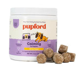 Pupford Calm bottle with label showing natural calming support for dogs