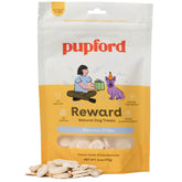 Pupford freeze dried banana chip treat bag showing a simple, portable reward for on-the-go training