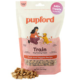 Pupford freeze-dried training treats in duck & veggies close-up for dogs, flavorful rewards