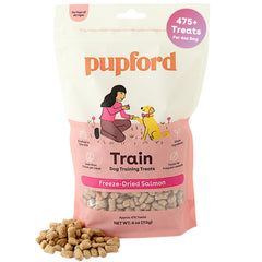 Pupford freeze dried training treats salmon 4oz bag shown for quick training rewards